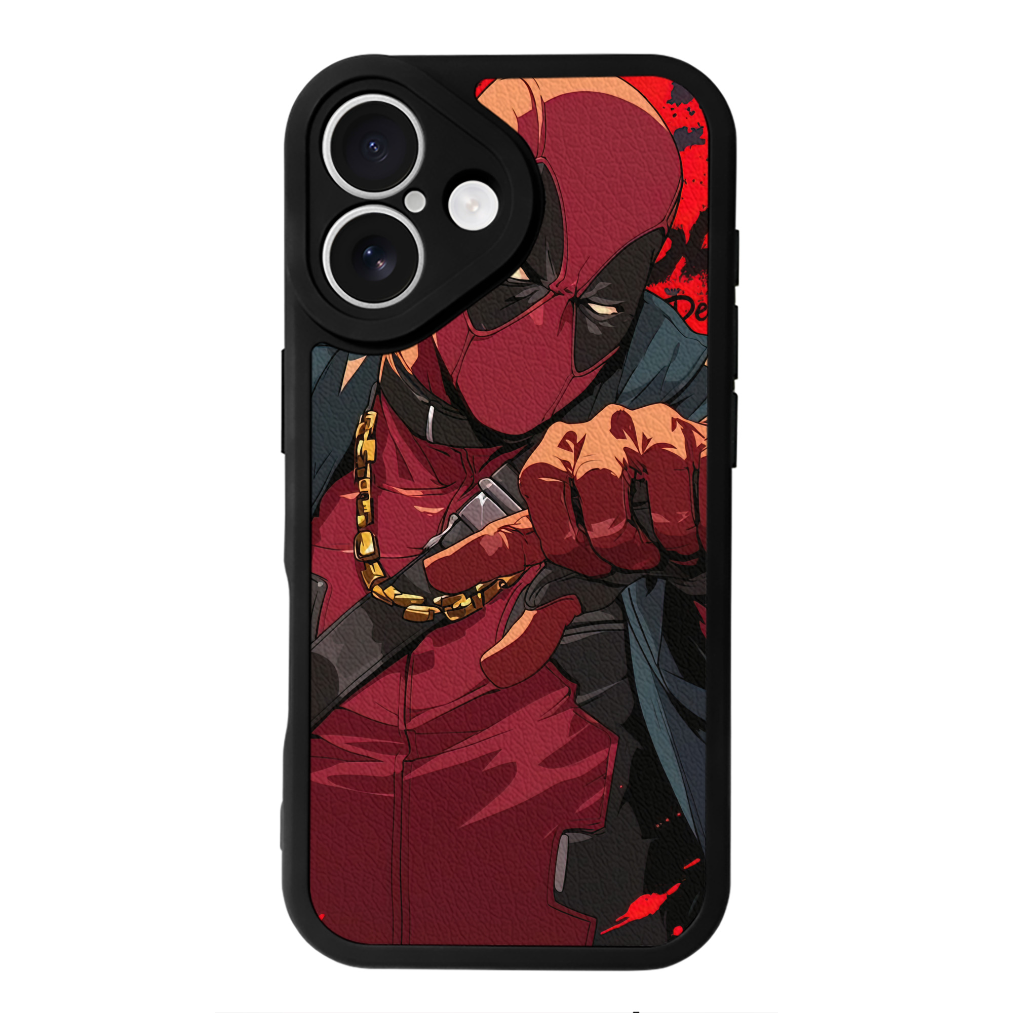 （画像用） Deadpool デッドプール 【iPhone 16シリーズ対応】シリコンスマホケース（レザー調） 材質：シリコン
